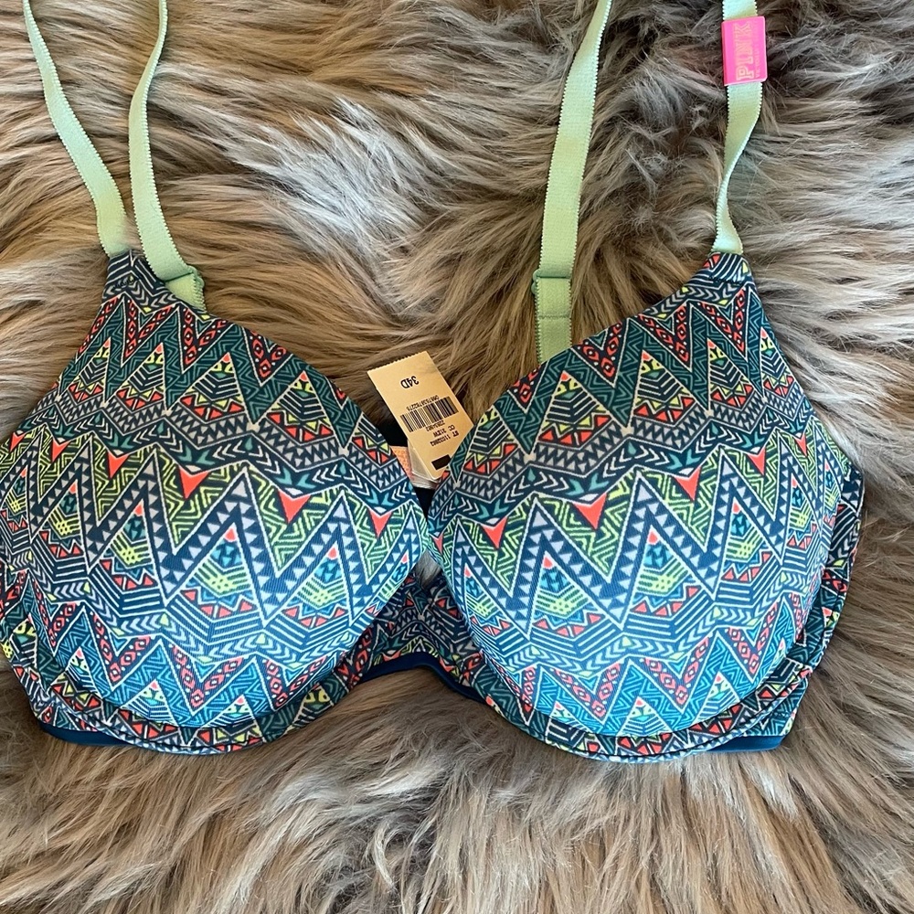 Colorful Geometric Print Bra